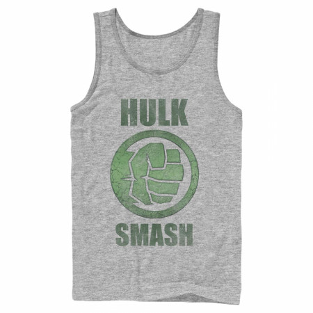 Hulk Smash Fist Green on Grey Tank